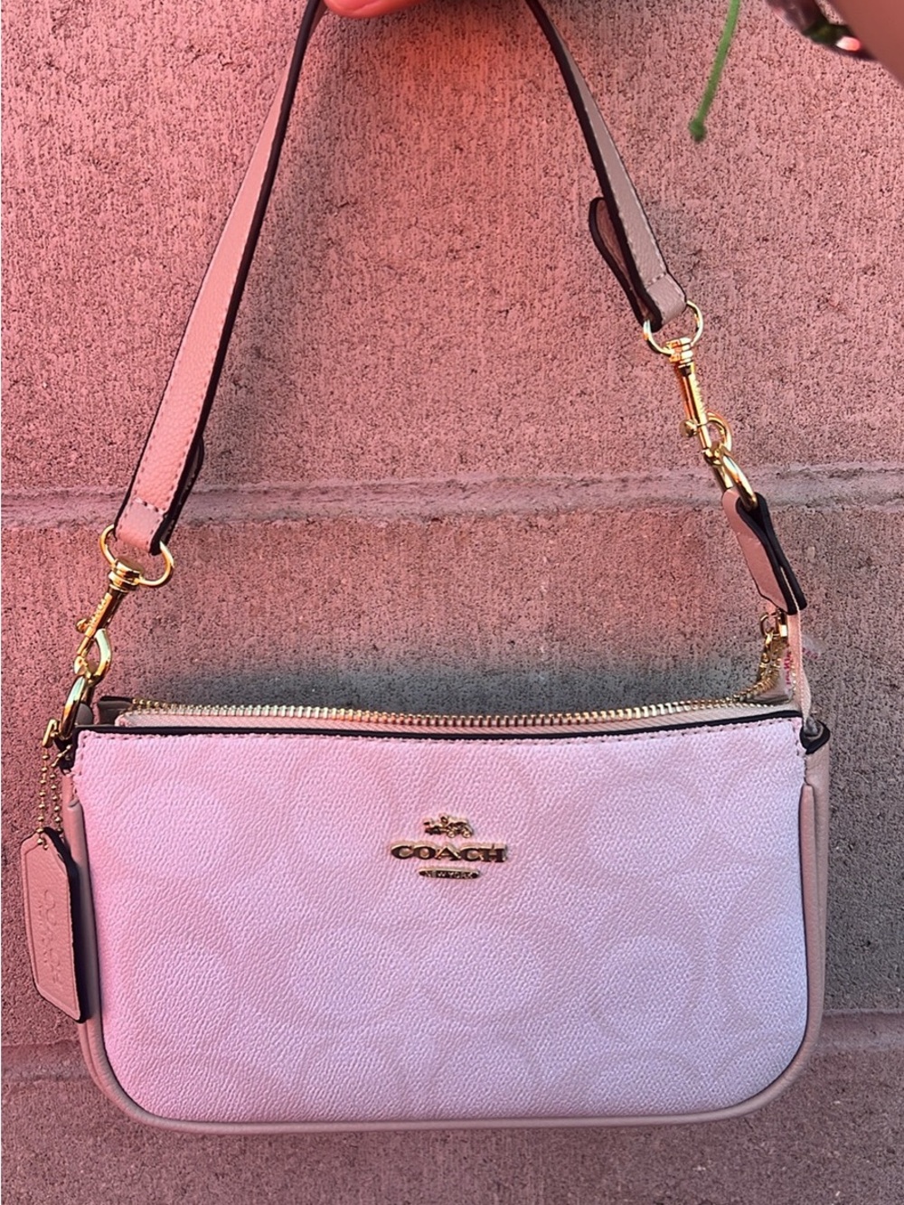 Coach Blush Pink Mini Shoulder Bag with Gold Hardware
